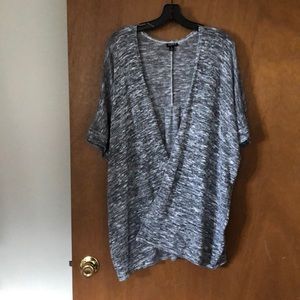 Gray Space Dye Open Cardigan